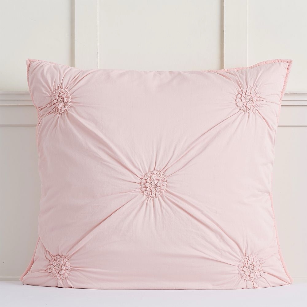 Ruched Rosette Euro Sham Cover
